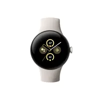 Google Pixel Watch 2 - Aluminium silber poliert - intelligente Uhr mit Active Armband - Flouroelastomer - Porzellan - Bandgröße: S/L - 32 GB - Bluetooth, Wi-Fi, NFC, LTE - 4G - 31 g