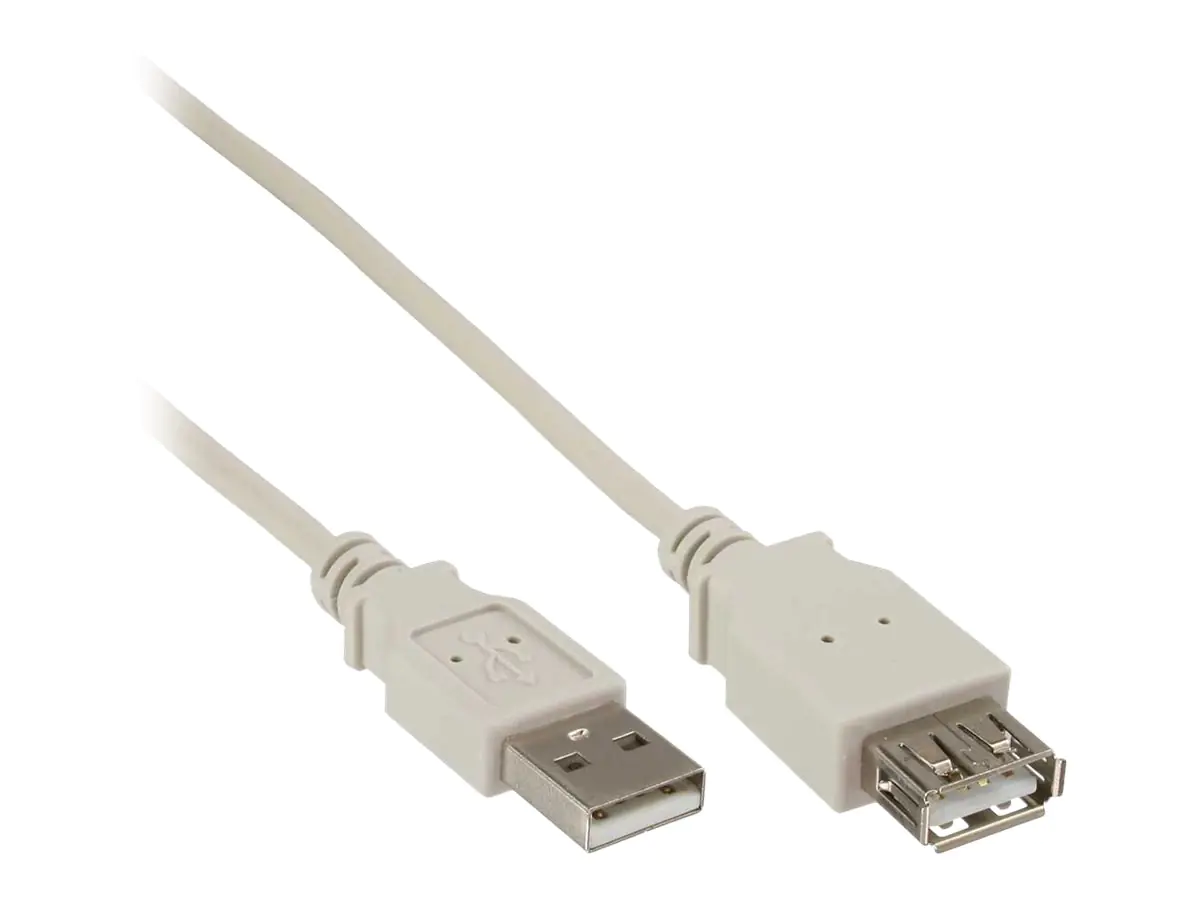 InLine - USB-Verlängerungskabel - USB (M) bis USB (W) - USB 2.0 - 50 cm - beige/grau