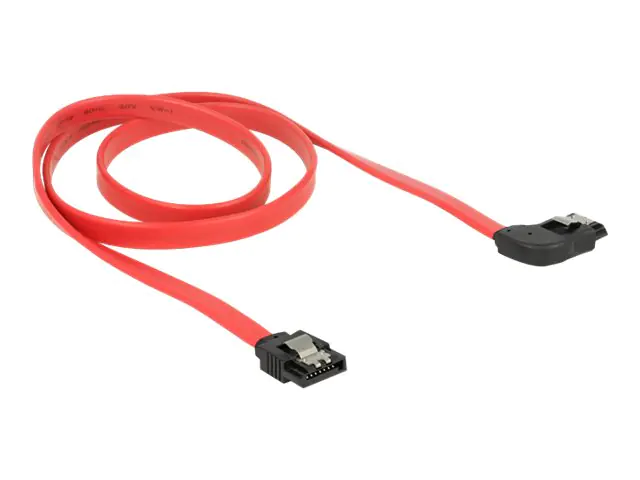Delock - SATA-Kabel - Serial ATA 150/300/600 - SATA (W) bis SATA (W) - 70 cm - eingerastet, rechts-gewinkelter Stecker - Rot