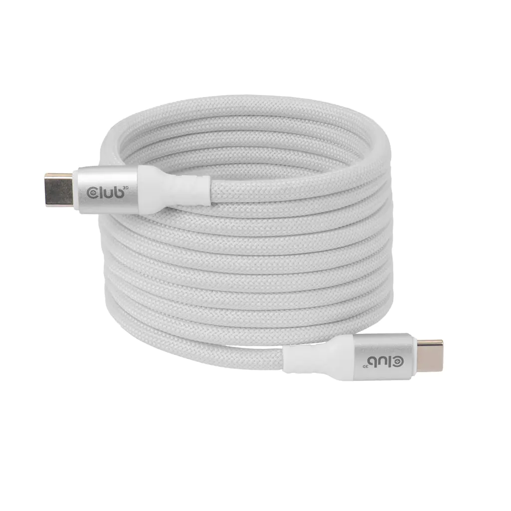 Club 3D Kabel USB-C 240W PD3.1 magnetisch Schnellladung weiß - Kabel - Digital/Daten