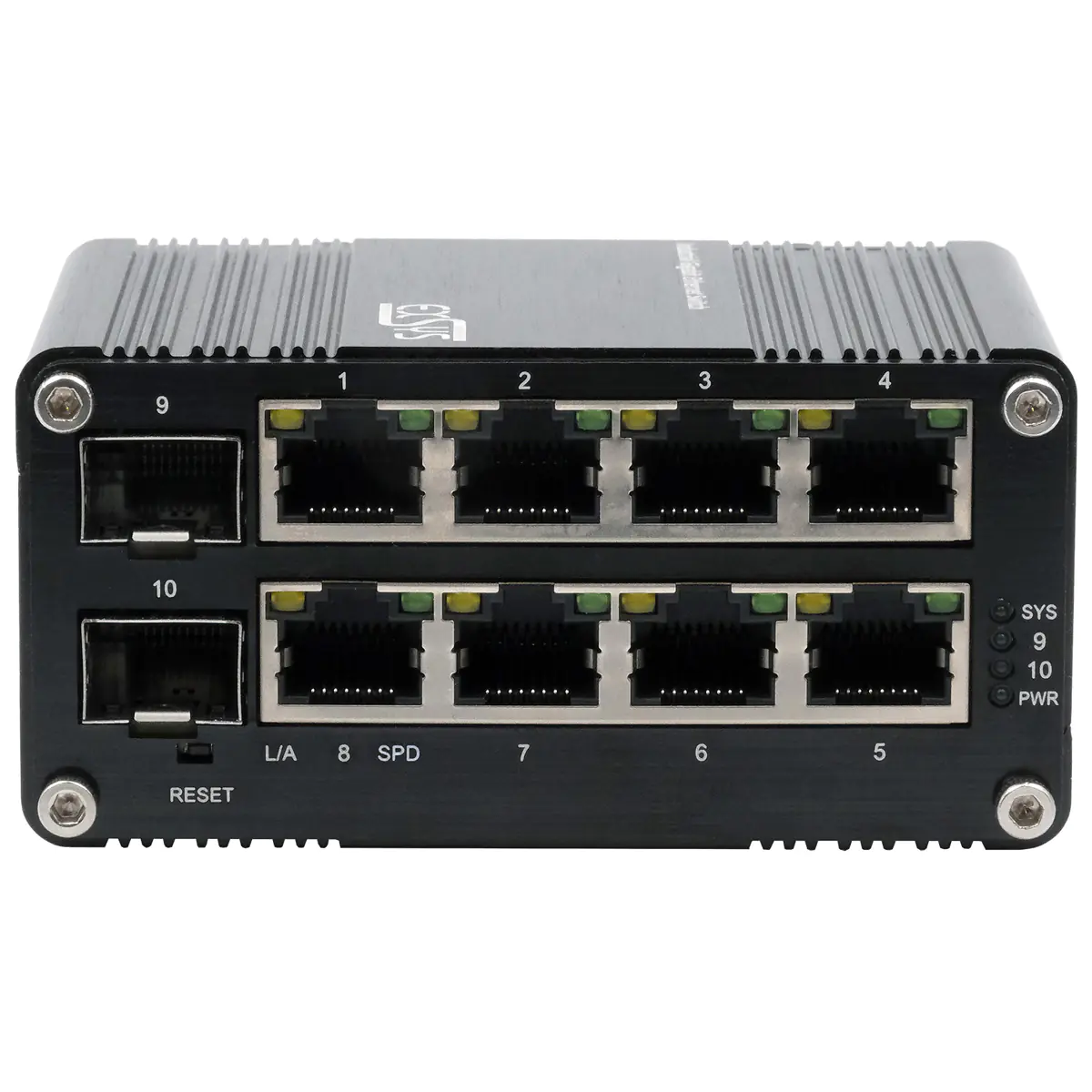 Exsys Switch 10Port Industrie Ethernet 8x10/100/1000T 2-P.100/1000Fx SFP - Switch - 10-Po