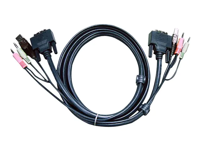 ATEN 2L-7D03UD - Video- / USB- / Audio-Kabel - USB, mini-phone stereo 3.5 mm, DVI-D (M) zu USB, mini-phone stereo 3.5 mm, DVI-D (M) - 3 m