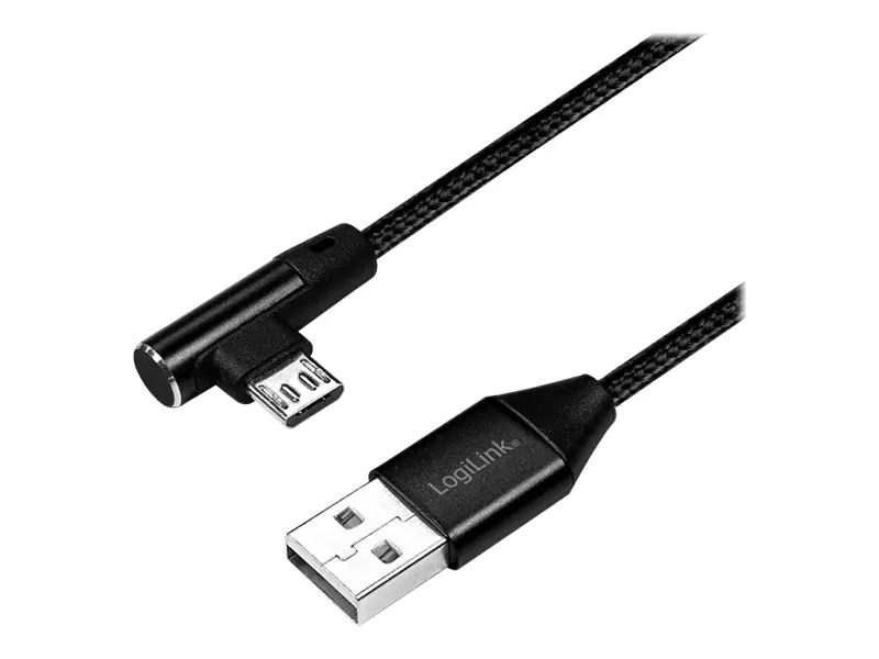 LogiLink - USB-Kabel - USB (M) gerade zu Micro-USB Typ B (M) gewinkelt - USB 2.0 - 30 cm - Schwarz