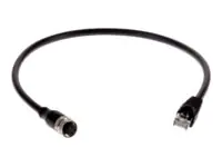 AXIS - Netzwerkkabel - M12 (W) zu RJ-45 (M) - 50 cm - CAT 5e - IEEE 802.3af/IEEE 802.3at - im Freien - für AXIS AXIS P3245, M4206, M5055, P1375, P1455, P9106, Q1615, Q1785, Q1786, Q1952, Q3527