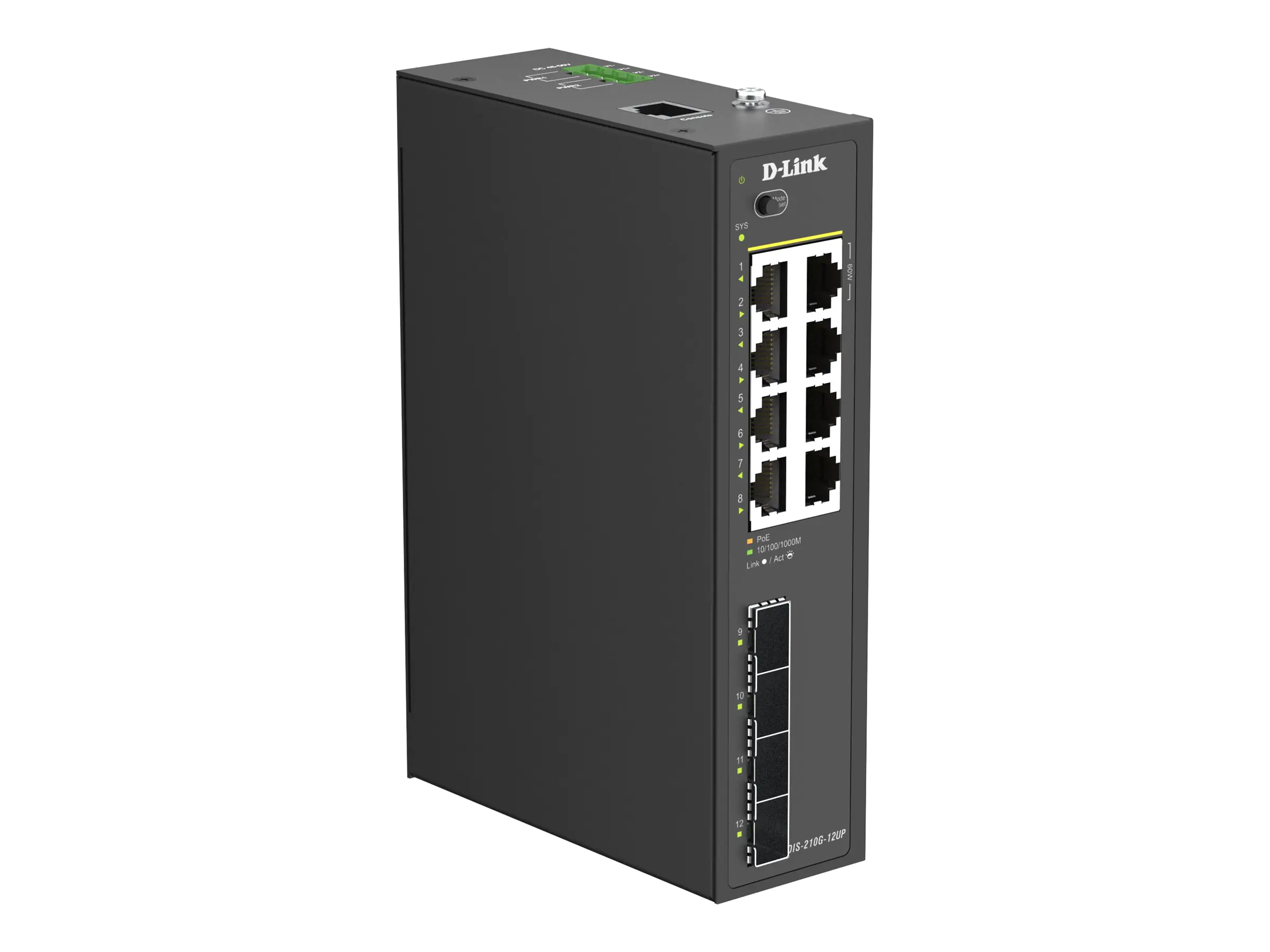 D-Link DIS 210G-12UP - Switch - industriell - Smart - 6 x 10/100/1000 (PoE+)