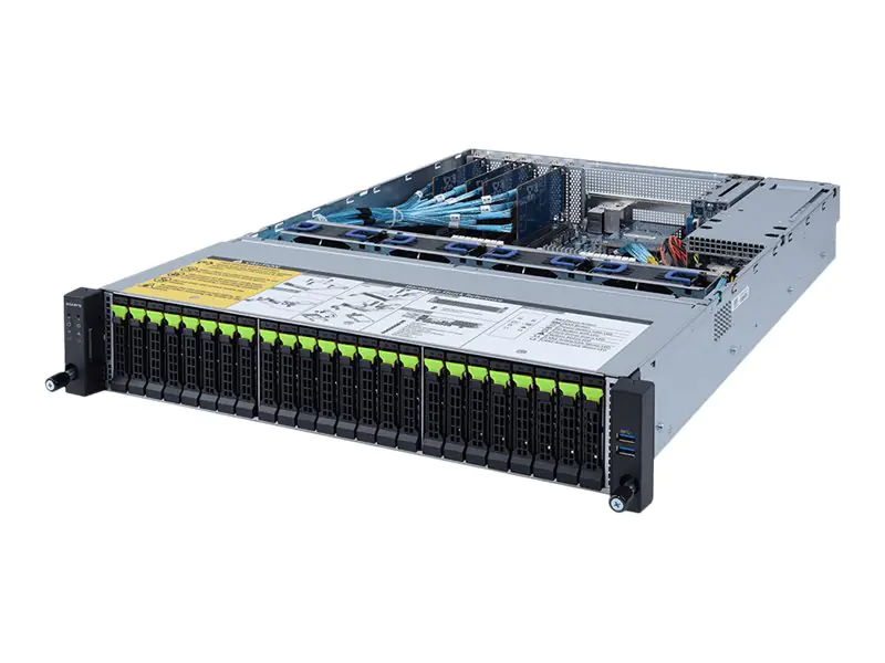 Gigabyte R272-Z34 (rev. 100) - Server - Rack-Montage - 2U - 1-Weg - keine CPU - RAM 0 GB - SATA/PCI Express - Hot-Swap 6.4 cm (2.5") Schacht/Schächte - keine HDD - AST2500 - 1GbE - kein Betriebssystem - Monitor: keiner