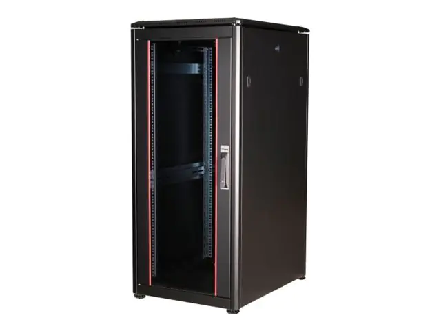 Equip Dynamic Flex Line - Schrank Netzwerkschrank - 600x800 mm, mit Glastür, abnehmbare und abschließbare Paneele, montiert - freistehend - Schwarz, RAL 9005 - 26U - 48.3 cm (19") EDF-26-6080-B-BIAA