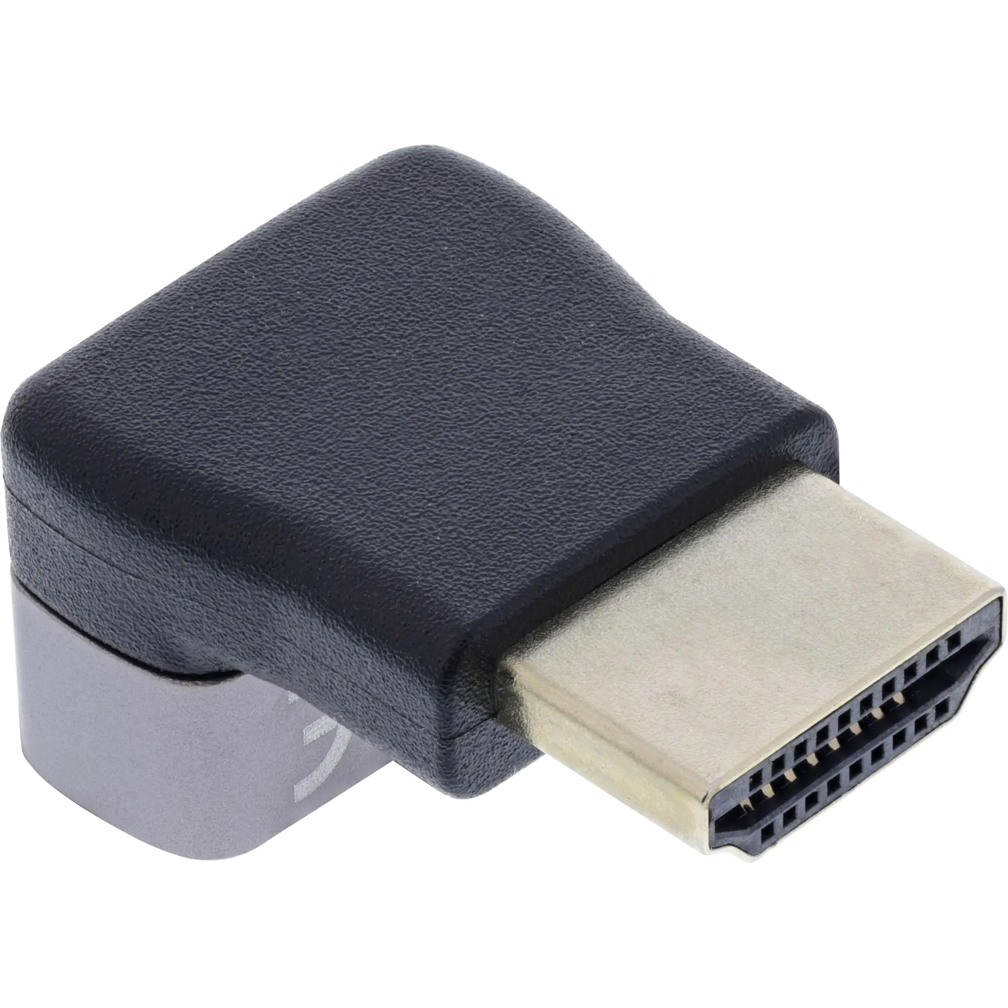 InLine - Angle adapter - HDMI männlich zu HDMI weiblich nach unten abgewinkelt - Grau, Schwarz - unterstützt 8K UHD (7680 x 4320)