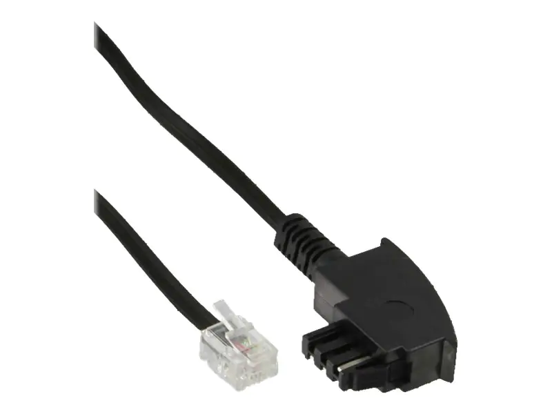 InLine - Telefonkabel - RJ-11 (M) zu TAE-F (M) - 10 m - Schwarz