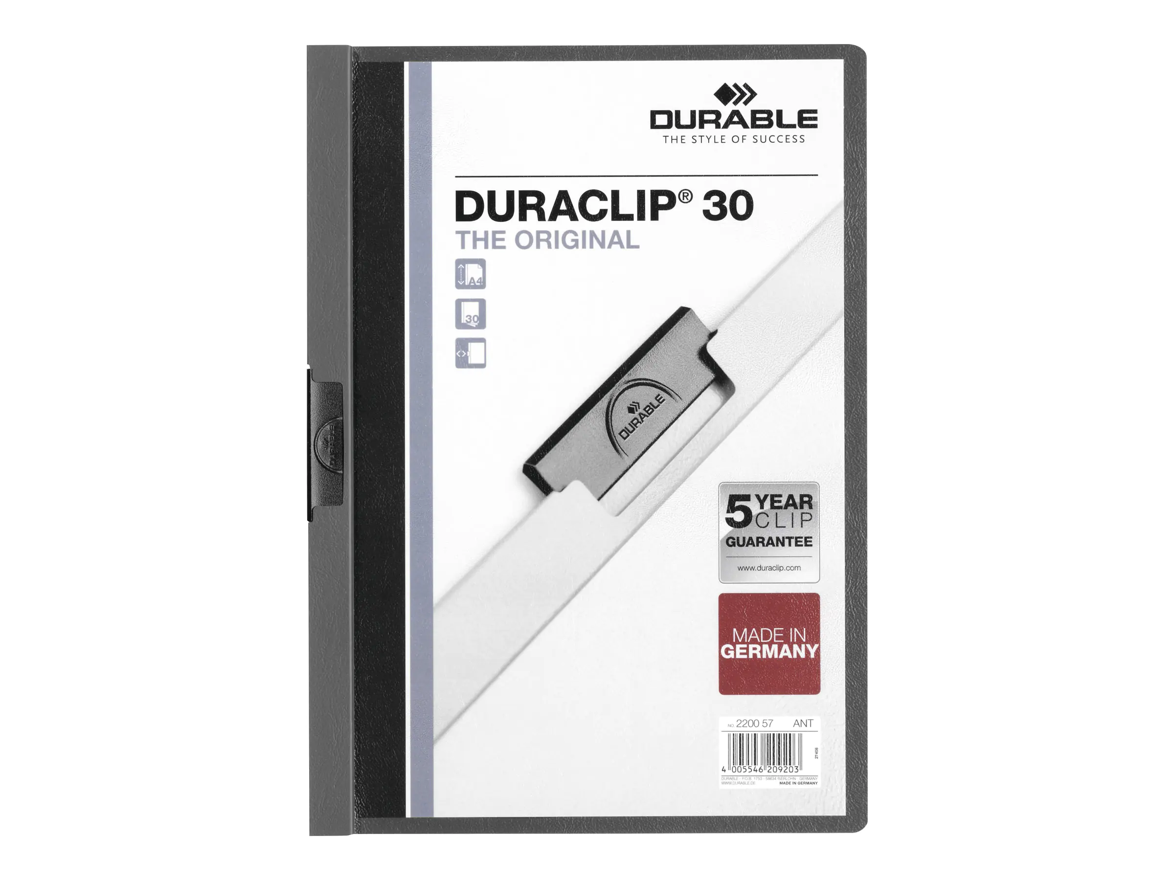 Durable DURACLIP 30 - Klemmhefter - für A4 (210 x 297 mm) 2200-57