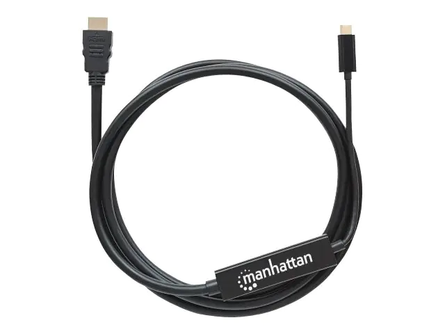 Manhattan USB-C to HDMI Cable, 4K@30Hz, 2m, Black, Male to Male, Three Year Warranty, Polybag - Externer Videoadapter - USB-C 3.1 - HDMI - Schwarz