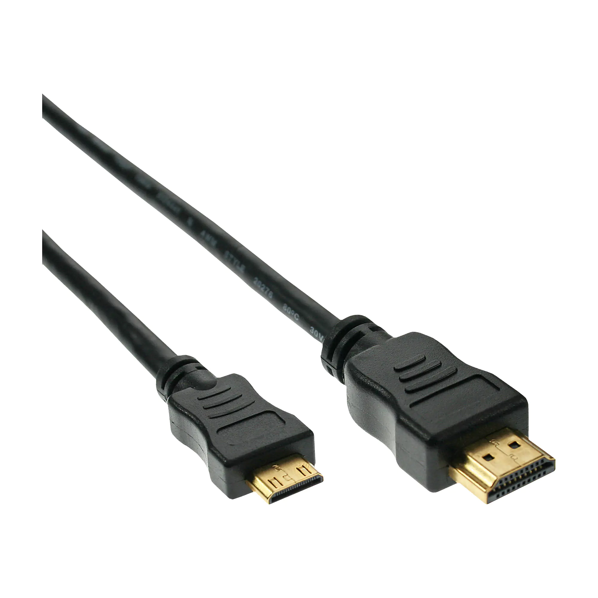 InLine Mini High Speed HDMI Cable - HDMI-Kabel - HDMI männlich zu 19 pin mini HDMI Type C männlich - 2 m - Schwarz