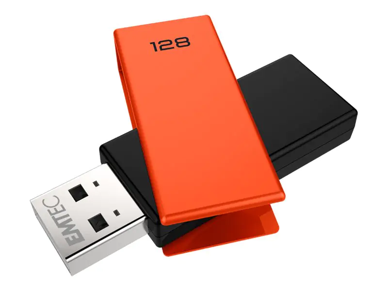 EMTEC C350 Brick - USB-Flash-Laufwerk - 128 GB - USB 2.0 - orange