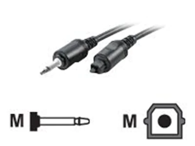 Secomp VALUE - Digitales Audio-Kabel (optisch) - Optical Plug 3,5 mm männlich zu TOSLINK männlich - 2 m - Glasfaser - Schwarz
