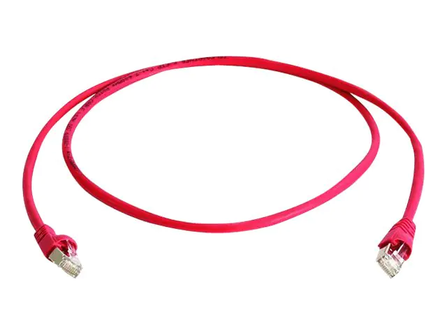 Telegärtner DataVoice Office MP8 FS 500 - Patch-Kabel - RJ-45 (M) zu RJ-45 (M) - 1.5 m - 5.8 mm - SFTP, PiMF - CAT 6a - IEEE 802.3an/IEEE 802.3af/IEEE 802.3at - halogenfrei, geformt, ohne Haken, verseilt - Rot, RAL 3018
