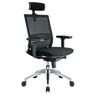 hjh OFFICE Bürodrehstuhl PORTO MAX 46-58cm Synchronmechanik Rolle hart gebremst (für Teppichboden) Aluminium schwarz
