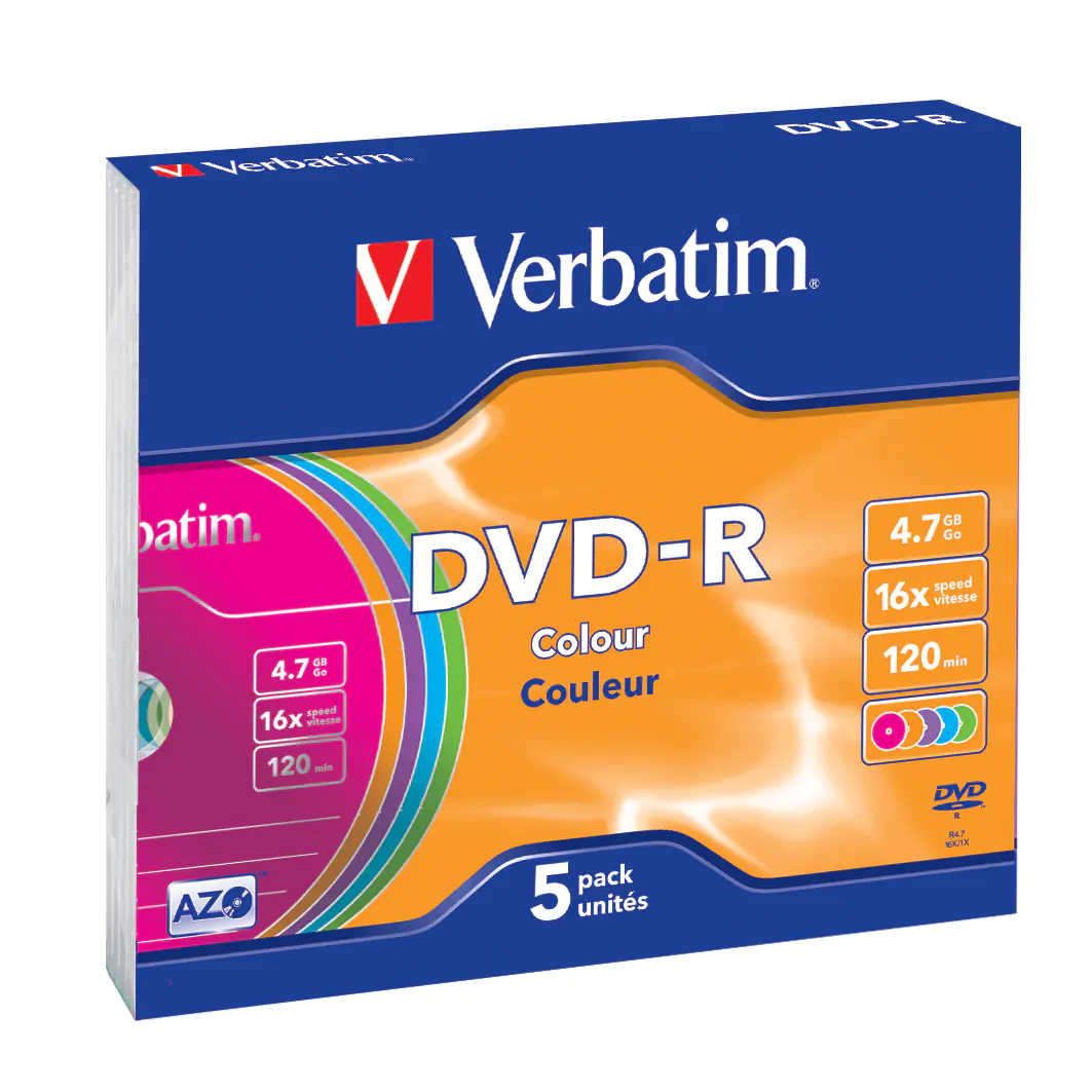 Verbatim Colours - 5 x DVD-R - 4.7 GB 16x