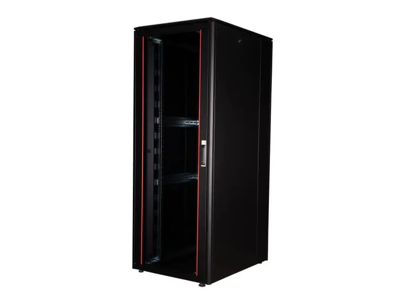 Equip Dynamic Flex Line - Schrank Netzwerkschrank - 800x1000 mm, mit Glastür, abnehmbare und abschließbare Paneele, montiert - freistehend - Schwarz, RAL 9005 - 42HE - 48.3 cm (19") EDF-42-8010-B-HJAA