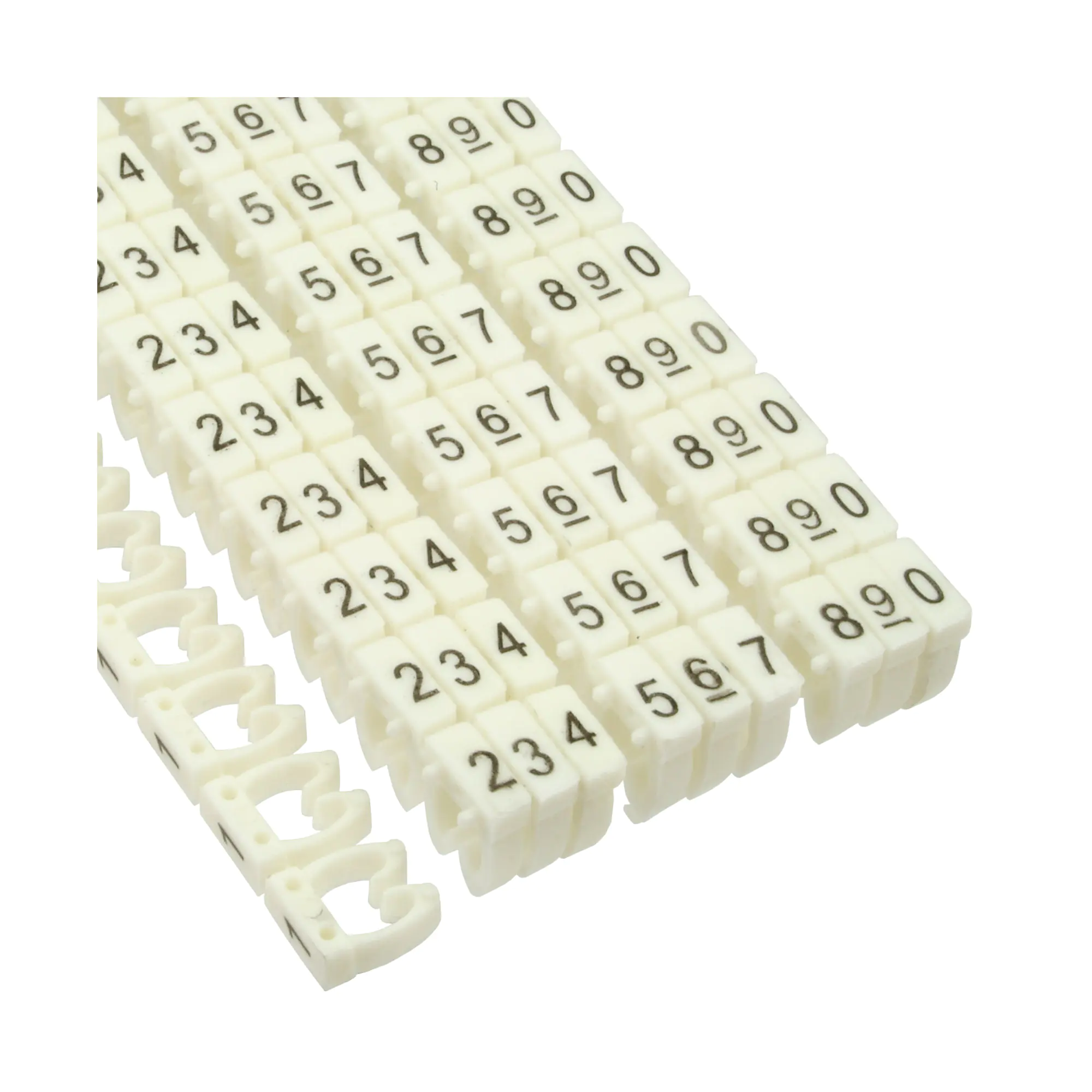 InLine 100er Pack Kabelmarkierer 4mm - Nr.0-9 - weiß