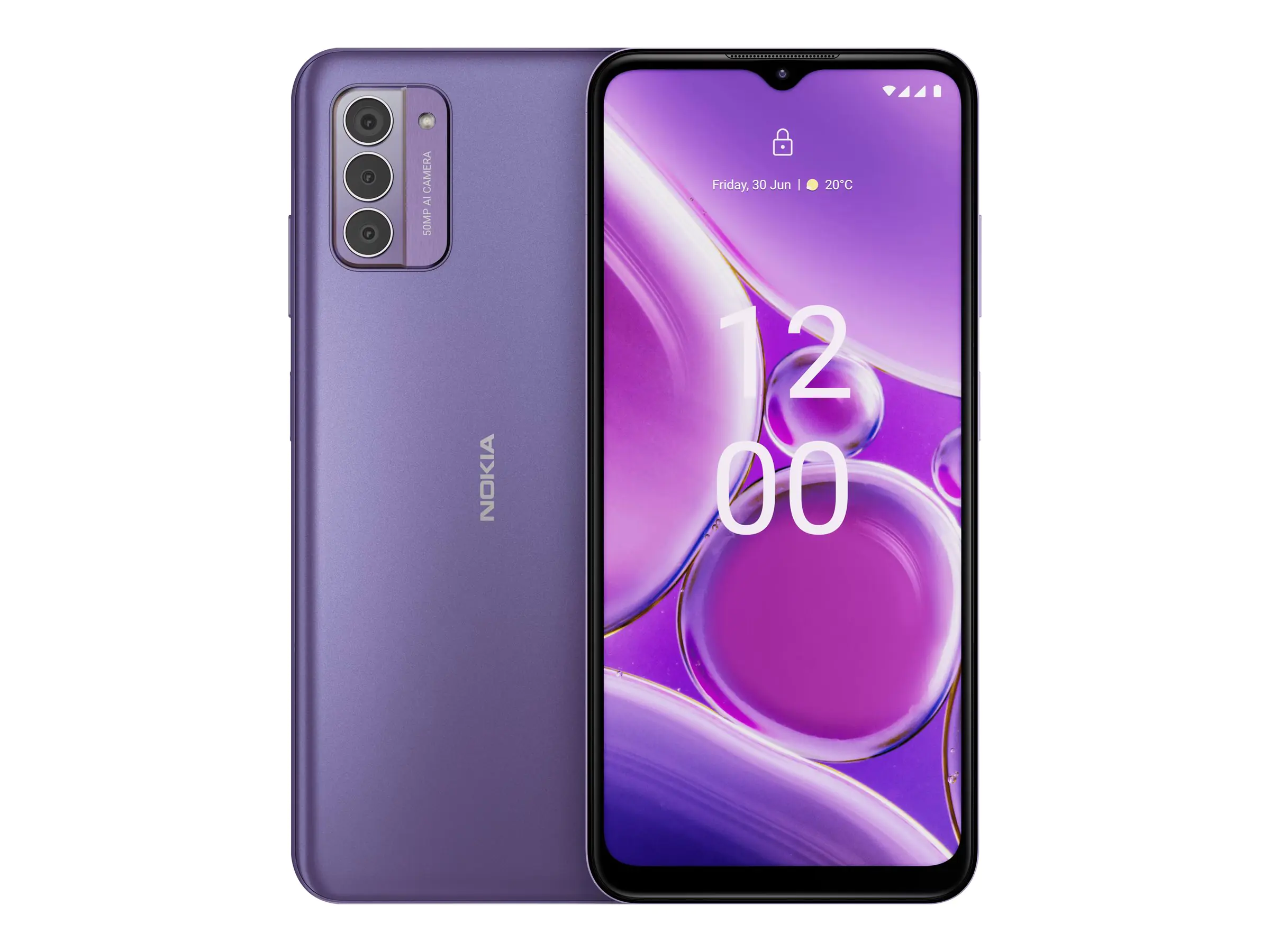 Nokia G42 5G - 5G Smartphone - Dual-SIM - RAM 6 GB / Interner Speicher 128 GB - microSD slot - 6.56" - 1612 x 720 Pixel (90 Hz) - Triple-Kamera 50 MP, 2 MP, 2 MP - front camera 8 MP - so purple