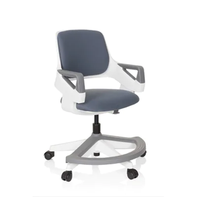 hjh OFFICE Kinderdrehstuhl KID FLEX Rolle hart gebremst (für Teppichboden) grau
