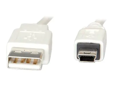 VALUE - USB-Kabel - USB (M) zu Mini-USB, Typ B (M) - USB 2.0 - 1.8 m - geformt - weiß