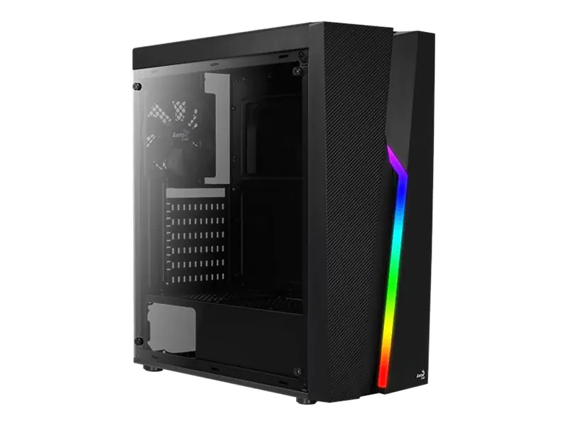 AeroCool Bolt - Tower - ATX - Seitenteil mit Fenster (Acryl) - keine Spannungsversorgung (ATX) - Schwarz - USB/Audio