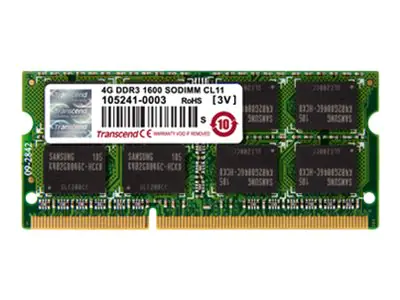 Transcend JetMemory - DDR3L - Modul - 4 GB - SO DIMM 204-PIN - 1600 MHz / PC3L-12800 - CL11 - 1.35 V - ungepuffert - non-ECC - für Apple iMac 27" (Late 2013, Late 2014, Late 2015) TS4GJMA384H