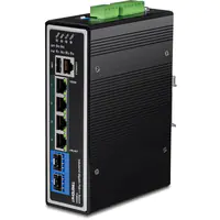 Trendnet TI-BG62i - Switch - industriell - L2+ - managed - 4 x 10/100/1000 (PoE++) + 2 x Gigabit SFP - an DIN-Schiene montierbar - PoE++ (360 W) - TAA-konform