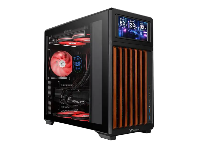 Thermaltake TR300 WS - Wood Edition - mid tower - ATX - Seitenteil mit Fenster (gehärtetes Glas)