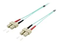 equip Pro - Patch-Kabel - SC/UPC Multi-Modus (M) bis SC/UPC Multi-Modus (M) - 15 m - Glasfaser - Duplex - 50/125 Mikrometer - OM3 - halogenfrei - Türkis