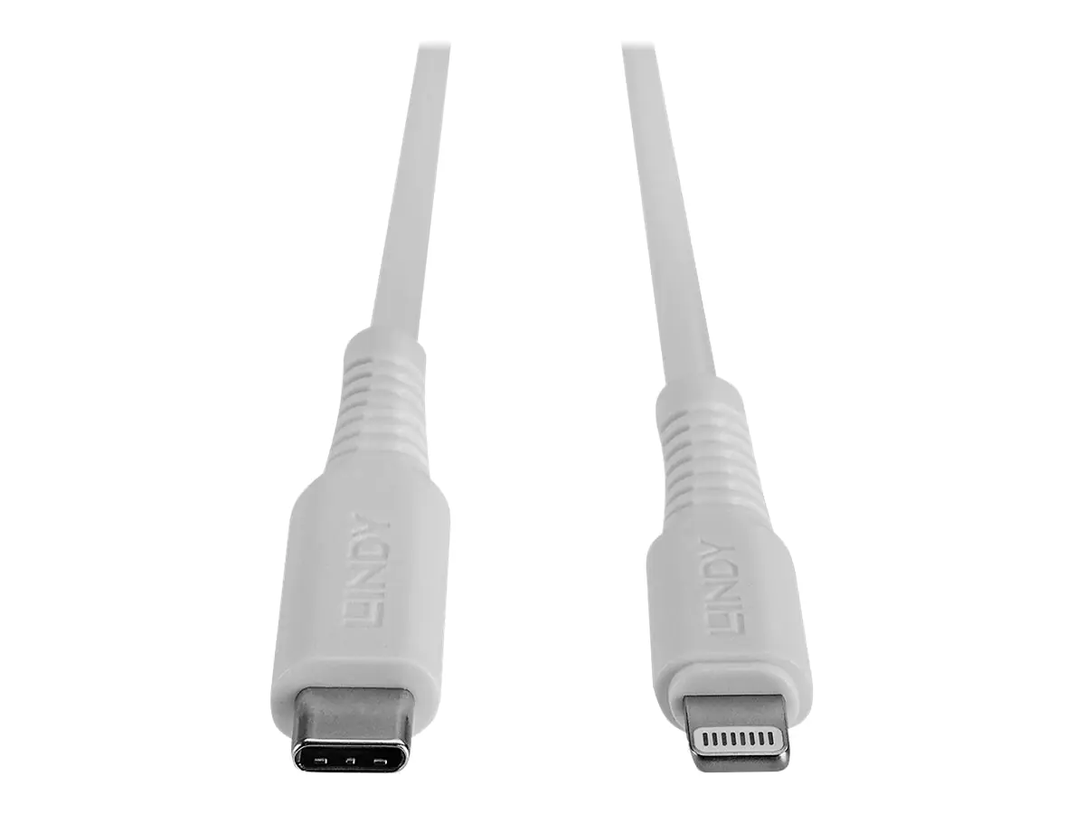 2 m - abgeschirmt - weiß - rund, unterstützt Stromversorgung