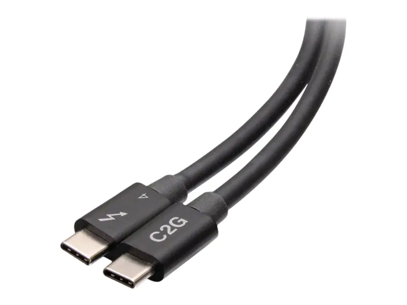 C2G 2.5ft Thunderbolt 4 USB C Cable - USB C to USB C - 40Gbps - M/M - Thunderbolt-Kabel - 24 pin USB-C (M) zu 24 pin USB-C (M) - USB 3.2 / DisplayPort 2.1 / Thunderbolt 4 - 30 V - 76 cm - unterstützt 4K 60 Hz (4096 x 2160), USB-Stromversorgung (100 W), Su