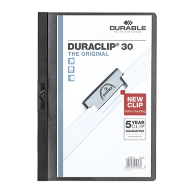 DURABLE Klemmmappe DURACLIP 30 220001 DIN A4 Hartfolie schwarz