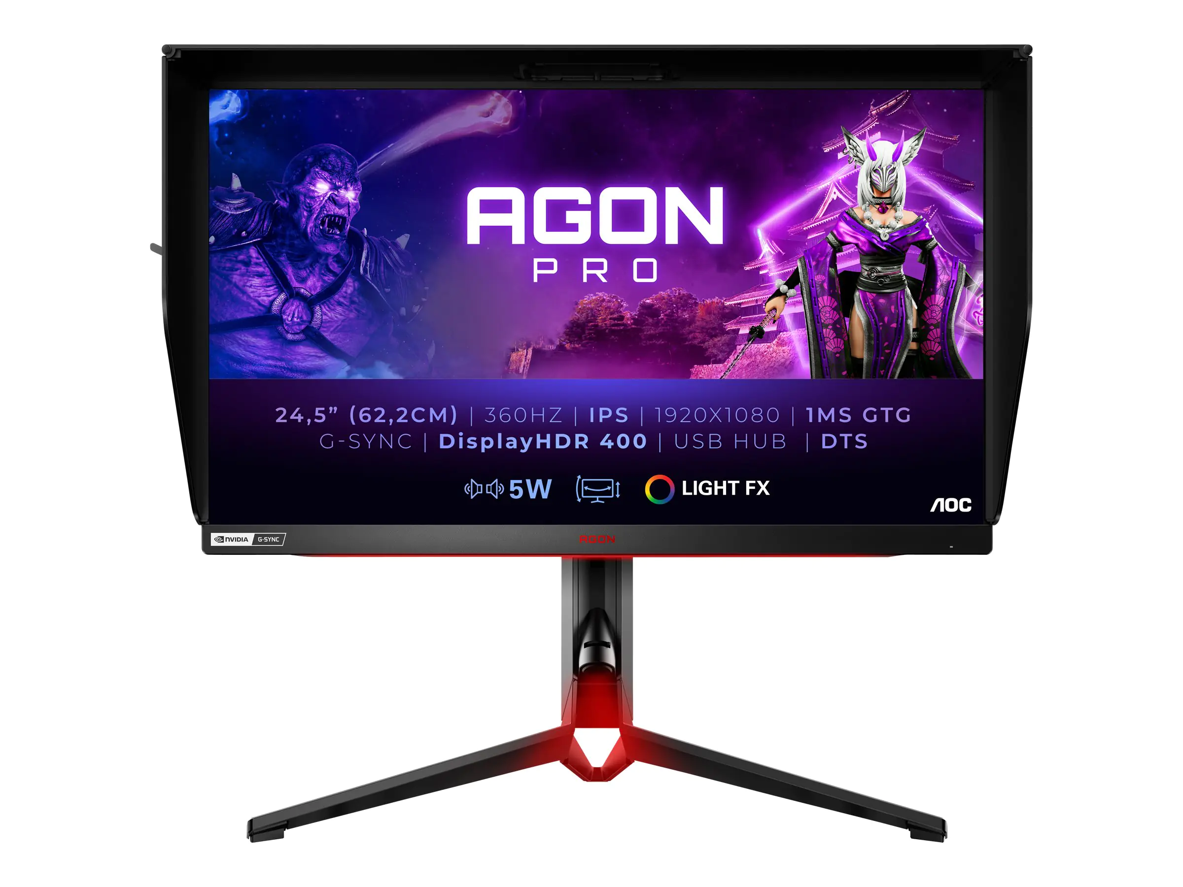 AOC AG254FG, 62,2 cm (24.5"), 1920 x 1080 Pixel, Full HD, LED, 1 ms, Schwarz