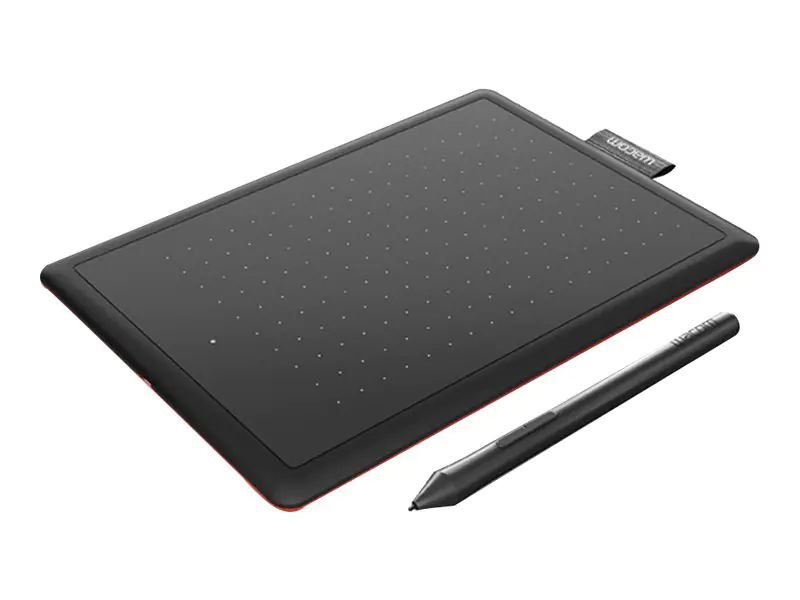 One by Wacom Small - Digitalisierer - rechts- und linkshändig - 15.2 x 9.5 cm - elektromagnetisch - kabelgebunden - USB - Schwarz, Rot