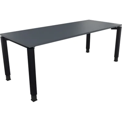 Schreibtisch Vierfuß Quadratrohr B2000xT800xH680-820 an/Lavagrau
