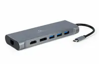 Cablexpert A-CM-COMBO8-01 - Dockingstation - USB-C 3.1 - HDMI, DP, VGA - 1GbE