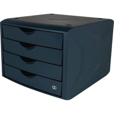 Soennecken Schubladenbox oeco 4 Schubladen DIN A4 Kunststoff, 80 % recycelt Gehäusefarbe: blau