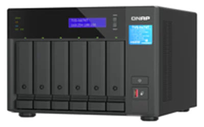 QNAP TVS-H674T - NAS-Server - 6 Schächte - SATA 6Gb/s - RAID 0, 1, 5, 6, 10, JBOD, 50 - RAM 32 GB - 2.5 Gigabit Ethernet - iSCSI Support