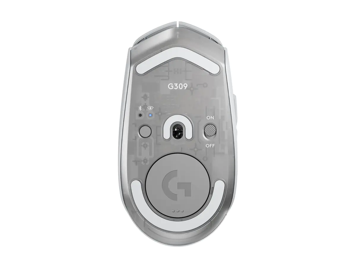 Logitech G G309 - Maus - Gaming - optisch - 6 Tasten - kabellos - 2.4 GHz, Bluetooth - USB Logitech LIGHTSPEED Empfänger - weiß