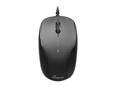 MediaRange MROS213 - Maus - optisch - 3 Tasten - kabelgebunden - USB 2.0 - Schwarz