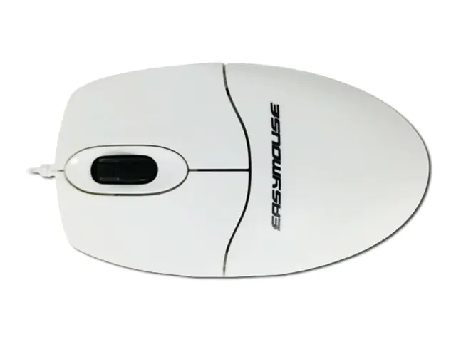GCQ EasyMouse - Maus - ergonomisch - rechts- und linkshändig - optisch - 2 Tasten - kabelgebunden - USB - weiß