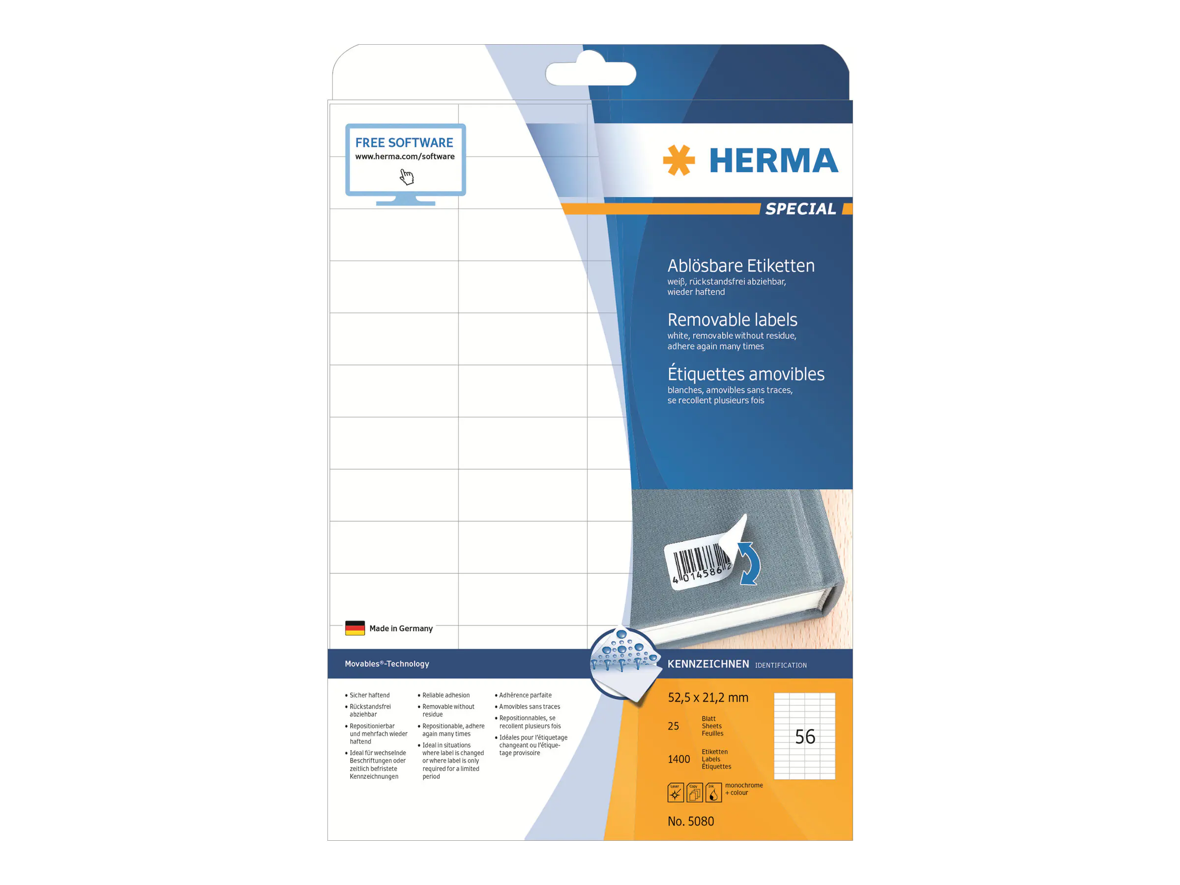HERMA Special - Papier - matt - selbstklebend, entfernbarer Klebstoff 5080