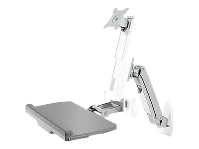 ICY BOX IB-MS600-W - Befestigungskit - für LCD-Display / PC-Ausrüstung - Kunststoff, Stahl, Aluminiumlegierung - weiß - Bildschirmgröße: bis zu 61 cm (bis zu 24 Zoll) - Deck-Montage