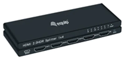 Equip Ultra-Slim 4-Port HDMI 2.0 Splitter - HDMI - 4x HDMI - 3840 x 2160 Pixel - Schwarz - Aluminiu