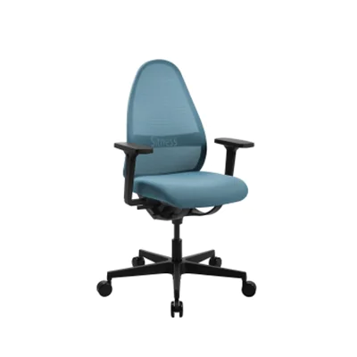 TOPSTAR Bürodrehstuhl SITNESS ART 43-52cm Synchronmechanik Rolle hart gebremst (für Teppichboden) Kunststoff blau