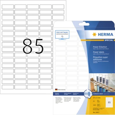 HERMA Etikett Power 10917 37x13mm A4 weiß 2.125 St./Pack.