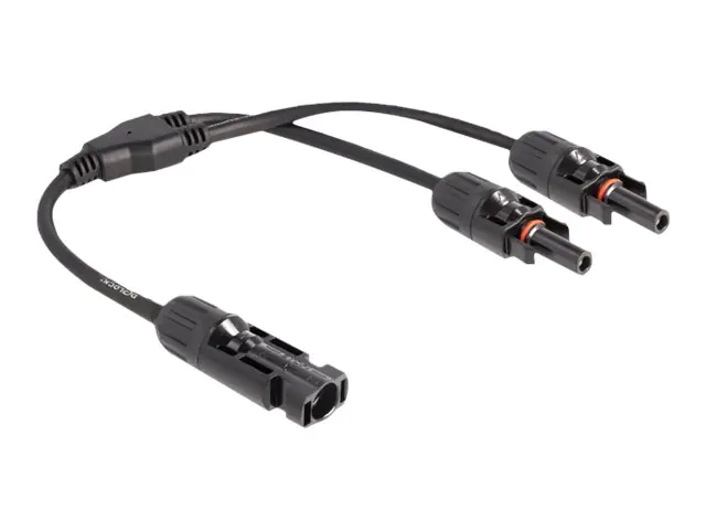 Delock - Netz-Splitter - DL4 (M) zu DL4 (W) - 1000 V - 30 cm - Schwarz