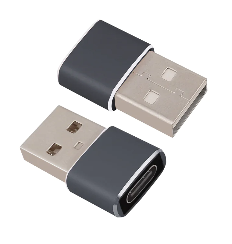 Helos PREMIUM - USB-Adapter - USB (M) zu 24 pin USB-C (W) - USB 3.1 - 5 V - Dunkelgrau